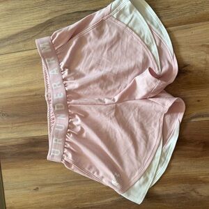 Under Armour Pink and White Shorts Soft Elastic Waist
